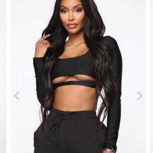 Euphoria Long sleeve top-Black